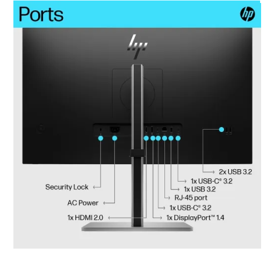 HP E27K G5 27" 4K UHD IPS Type-C Monitor