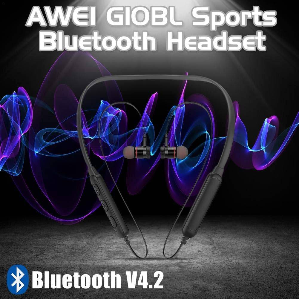 Awei G10BL Wireless Bluetooth Earphone Magnetic Neckband Earbuds With Mic Dual Driver Noise Cancel IPX5 Waterproof Sport Headset